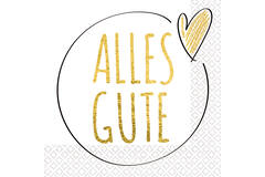 16 napkins "Alles Gute" 33cm x 33cm