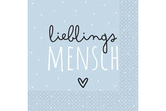 16 napkins "Lieblingsmensch" 33cm x 33cm