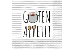 16 napkins "Guten Appetit" 33cm x 33cm