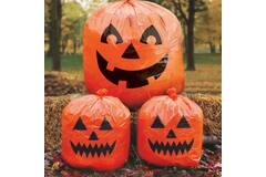 3 Decoration Bags Pumpkin Plastic 91.4 x 121.9 cm / 60.9 x 76.2 cm
