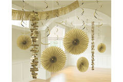 Decoration Kit Gold Paper / Foil 18 Parts 274 cm / 213 cm / 20.3 - 55.8 cm