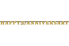 Letter Banner Gold Anniversaries Paper 300 x 17 cm