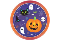 8 Plates Hallo-ween Friends Round Paper 23 cm