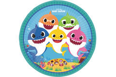 8 Plates Baby Shark Round Paper 23 cm