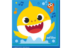 16 Lunch Napkins Baby Shark 33 x 33 cm