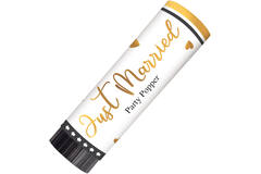 2 Party Poppers "Just Married" Wedding Paper / Foil