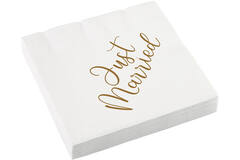 16 Napkins "Just Married" Wedding 33 x 33 cm Paper