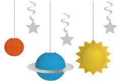 Decoration Kit Space Party Paper 6 Pieces