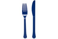 Cutlery Plastic Blueberry 24 Pieces