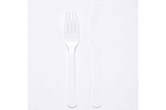 Cutlery Plastic Coconut 24 Pieces