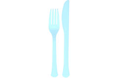 Cutlery Plastic Clear Sky 24 Pieces