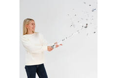 Confetti Cannon Silver Rectangular Foil 60 cm