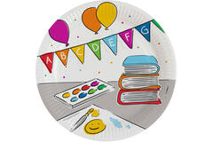 8 Plates School Start Round Paper 23 cm