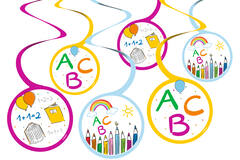 6 Swirl Decorations School Start Paper