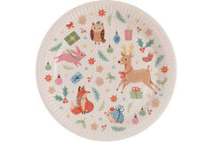 8 Plates Winter Woodland Paper 23 cm