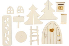 Elf Door Set Winter Woodland Wood