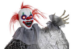 Animatronic Hanging Shaking Clown with Knife 28 cm x 20 cm x 60 cm