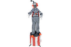 Animatronic Standing Clown on Stage 50 cm x 50 cm x 1.8 m