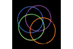 4 Glow Necklaces Assorted Plastic 56 cm