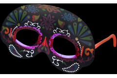 Glow Stick Mask Black Ornamental Plastic 19 x 11 cm