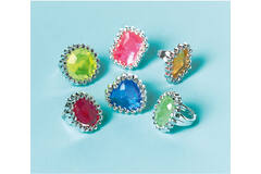 18 Jewel Rings Plastic 2.3 x 1.7 cm
