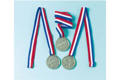 12 Award Ribbons Plastic / Fabric 10.5 x 4.4 cm