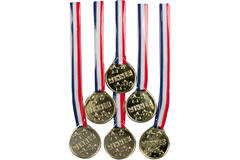 6 Award Ribbons Plastic / Fabric 10.8 x 3.8 cm
