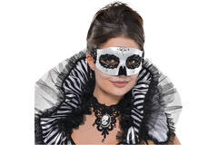 Mask Venetian Skull Black & Bone One Size