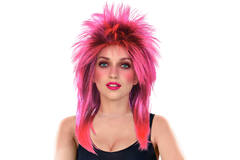 Costume Accessory Wig 80's Rock Star Pink One Size
