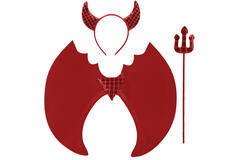 Adults Accessory Kit Foil Devil Wings with Headband and Trident  Onesize
