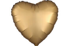 Standard Silk Lustre Gold Heart Foil Balloon C16 Packaged 43 cm