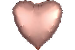Standard Silk Lustre Rose Copper Heart Foil Balloon C16 Packaged 43 cm