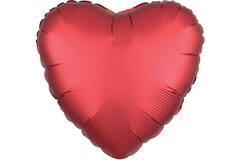 Standard Silk Lustre Red Heart Foil Balloon C16 Packaged 43 cm