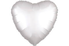 Standard Silk Lustre White Heart Foil Balloon C16 Packaged 43 cm