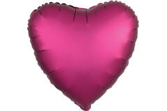 Standard Silk Lustre Pomegranate Heart Foil Balloon C16 Packaged 43 cm