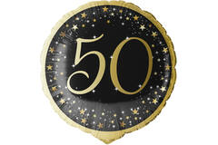 Standard Holographic Starlight Birthday 50 Foil Balloon C55 Packaged 45 cm