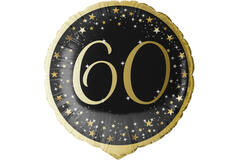 Standard Holographic Starlight Birthday 60 Foil Balloon C55 Packaged 45 cm
