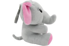 2-in-1 plush toy balloon weight elephant with pink ears, with hook, 11cm, 90g