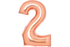 Medium Number 2 Rose Gold Foil Balloon N26 Packaged 26IN 70 cm x 51 cm