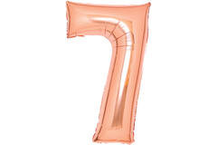 Medium Number 7 Rose Gold Foil Balloon N26 Packaged 26IN 70 cm x 45 cm