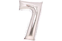 Medium Number 7 Silver Foil Balloon N26 Packaged 26IN 70 cm x 45 cm