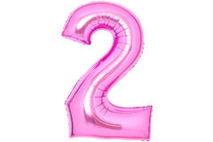 Medium Number 2 Pink Foil Balloon N26 Packaged 26IN 70 cm x 51 cm