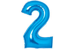 Medium Number 2 Blue Foil Balloon N26 Packaged 26IN 70 cm x 51 cm