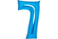 Medium Number 7 Blue Foil Balloon N26 Packaged 26IN 70 cm x 45 cm