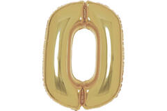 Large Number 0 White Gold Foil Balloon N34 Packaged 90 cm x 64 cm