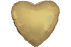 Standard Metallic White Gold Heart Foil Balloon C16 Packaged 43 cm