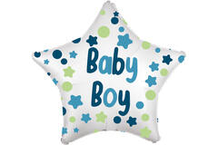 Standard Baby Boy Star Foil Balloon C40 Packaged 43 cm