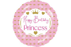 Standard HBD Princess Foil Balloon C40 Packaged 43 cm