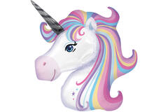 Large Shape Pastel Unicorn Foil Balloon H70 Packaged 74 cm  x 76cm