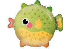 Standard Shape Ocean Buddies Pufferfish Foil Balloon C50 Packaged 48 cm x 41 cm